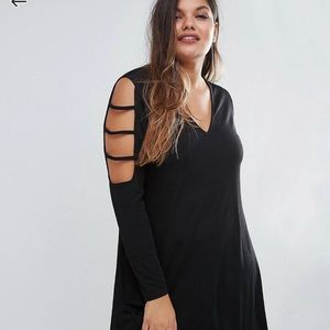 ASOS Black Caged Sleeve Dress Size 24US
